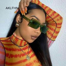 Load image into Gallery viewer, Brand Oval Green Square Sunglasses Women Designer Sun Glasses Male Female Vintage Purple Ladies Traveling Style Eyewear