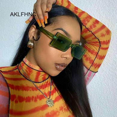 Brand Oval Green Square Sunglasses Women Designer Sun Glasses Male Female Vintage Purple Ladies Traveling Style Eyewear