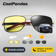 Carica l'immagine nel visualizzatore di Gallery, Brand Polarized Pochromic Sunglasses Men Day Night Vision Dual Eyes Protect Sun Glasses Unisex driving goggles oculos de sol