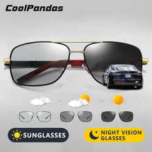 Carica l'immagine nel visualizzatore di Gallery, Brand Polarized Pochromic Sunglasses Men Day Night Vision Dual Eyes Protect Sun Glasses Unisex driving goggles oculos de sol
