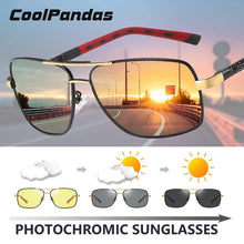 Carica l'immagine nel visualizzatore di Gallery, Brand Polarized Pochromic Sunglasses Men Day Night Vision Dual Eyes Protect Sun Glasses Unisex driving goggles oculos de sol