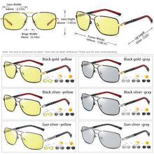 Carica l'immagine nel visualizzatore di Gallery, Brand Polarized Pochromic Sunglasses Men Day Night Vision Dual Eyes Protect Sun Glasses Unisex driving goggles oculos de sol