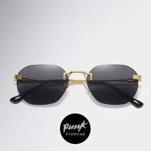 Brand Punk Gradient Small Sunglasses Women Men 90s Candy Rimless Shades Travel Driving Sun Glasses Men Unisex Zonnebril Dames