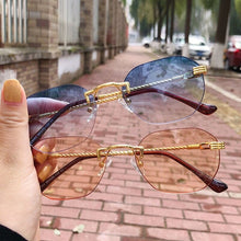 Load image into Gallery viewer, Brand Punk Gradient Small Sunglasses Women Men 90s Candy Rimless Shades Travel Driving Sun Glasses Men Unisex Zonnebril Dames