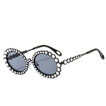 Load image into Gallery viewer, Brand Rhinestone Transparent Sunglasses for Women Full Crystal Metal Frame Women Oval Shades  Round Sun Glasses UV400