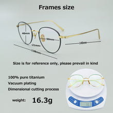 Load image into Gallery viewer, Brand Round titanium glasses frame men eyeglasses women spectacle frames Ultra light Retro eye glasses frames for women