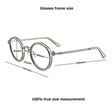 Load image into Gallery viewer, Brand Round titanium glasses frame men spectacle frames myopia eye glasses frames for women optical glasses frame eyeglasses men