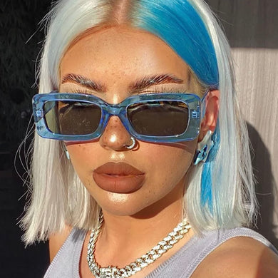 Brand Square Sunglasses Women Vintage Modern Street Sun Glasses Male Female Blue Personality Designer Oculos De Sol