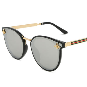 Brand Women's Sunglasses Oval Metal Frame Little Bee Men's Sunglasses UV400 Classic Retro Brand Sport  Glasses