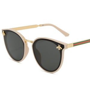 Brand Women's Sunglasses Oval Metal Frame Little Bee Men's Sunglasses UV400 Classic Retro Brand Sport  Glasses