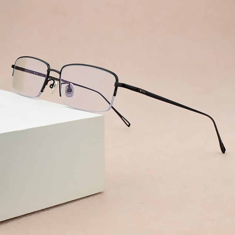 Brand blue light glasses Square Radiation computer Gaming eyeglasses Business goggle spectacle frames titanium glasses frame men