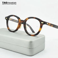 Load image into Gallery viewer, Brand eyeglasses frame women Retro round Glasses Frame men 2023 myopia computer Vintage Handmade designer spectacle 46-23-143