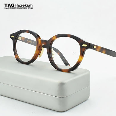 Brand eyeglasses frame women Retro round Glasses Frame men 2023 myopia computer Vintage Handmade designer spectacle 46-23-143