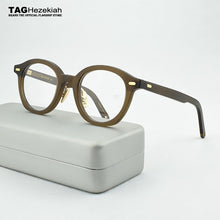 Load image into Gallery viewer, Brand eyeglasses frame women Retro round Glasses Frame men 2023 myopia computer Vintage Handmade designer spectacle 46-23-143