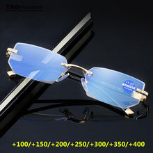 Load image into Gallery viewer, Brand computer blue light glasses Men Reading Glasses Women Diamond cutting  Anti fatigue Hyperopia Presbyopic Eyewear