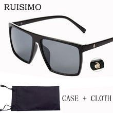 Carica l&#39;immagine nel visualizzatore di Gallery, Brand retro Steampunk frame SKULL Square male Sunglasses Men All Black oversized big sun Glasses for men Women sun glasses