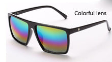 Carica l&#39;immagine nel visualizzatore di Gallery, Brand retro Steampunk frame SKULL Square male Sunglasses Men All Black oversized big sun Glasses for men Women sun glasses