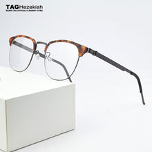 Load image into Gallery viewer, Brand round Myopia optical glasses frame Men eyeglasses women spectacle frames 2023 Acetate Alloy Square frame glasses 9843 9704