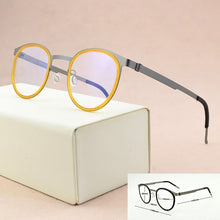 Load image into Gallery viewer, Brand round Myopia optical glasses frame Men eyeglasses women spectacle frames 2023 Acetate Alloy Square frame glasses 9843 9704