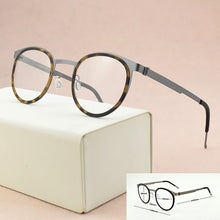 Load image into Gallery viewer, Brand round Myopia optical glasses frame Men eyeglasses women spectacle frames 2023 Acetate Alloy Square frame glasses 9843 9704