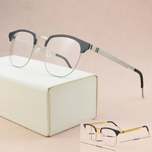 Load image into Gallery viewer, Brand round Myopia optical glasses frame Men eyeglasses women spectacle frames 2023 Acetate Alloy Square frame glasses 9843 9704