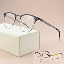 Load image into Gallery viewer, Brand round Myopia optical glasses frame Men eyeglasses women spectacle frames 2023 Acetate Alloy Square frame glasses 9843 9704