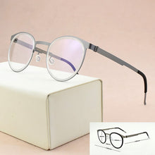 Load image into Gallery viewer, Brand round Myopia optical glasses frame Men eyeglasses women spectacle frames 2023 Acetate Alloy Square frame glasses 9843 9704