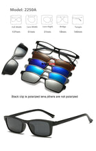 Load image into Gallery viewer, Brightzone 5+1 Set Glasses Women Men Mirror Polarized Magnetic Sunglasses Clip-on Make Prescription Myopia Hyperopia Astigmatism