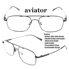 Load image into Gallery viewer, Brightzone Brand Full Rim Pilot-shape Titanium Alloy Flexible Arm Bridge Rx Prescription Optical Glasses Oculos Eyeglass Frames