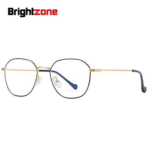 Brightzone Multilateral Metal Ladies Clear Glasses Men Women Myopia Anti Blue Light Male Spectacle Square Eyeglass Frames