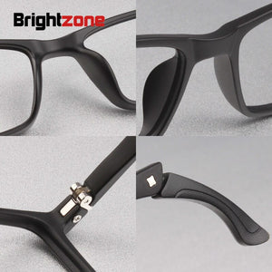 Brightzone Motion Leg Folding Black Spectacles Plastic Steel Full Frame Men Women Leisure Optical Computer Glasses