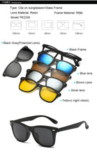 Load image into Gallery viewer, Brightzone TR90 Vintage Sunglasses Magnetic Men  Brand Women Clip On Optical Myopia Glasses Frame 5 Lens Polarized