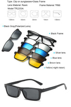 Load image into Gallery viewer, Brightzone TR90 Vintage Sunglasses Magnetic Men  Brand Women Clip On Optical Myopia Glasses Frame 5 Lens Polarized