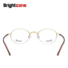 Load image into Gallery viewer, Brightzone Vintage Pure IP Electroplate Half Rimless Excellent Oval Frame Glasses Round-eyeglasses-frames Oculos De Grau Gafas