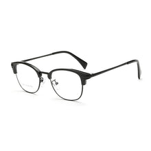 Load image into Gallery viewer, Browline Full Rim Optical Eyeglasses Frame for Men and Women Black and Leopard Glasses Eyewear