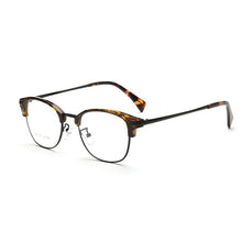 Load image into Gallery viewer, Browline Full Rim Optical Eyeglasses Frame for Men and Women Black and Leopard Glasses Eyewear
