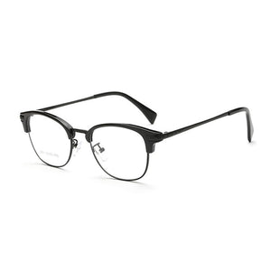 Browline Full Rim Optical Eyeglasses Frame for Men and Women Black and Leopard Glasses Eyewear