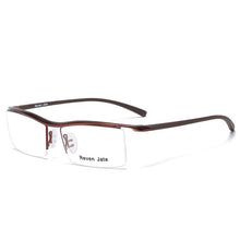 Load image into Gallery viewer, Browline Half Rim Alloy Metal Glasses Frame for Men Eyeglasses Cool Optical Eyewear Man Spectacles Prescription Frame