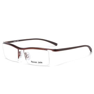 Browline Half Rim Alloy Metal Glasses Frame for Men Eyeglasses Cool Optical Eyewear Man Spectacles Prescription Frame