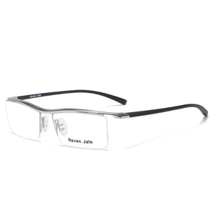 Browline Half Rim Alloy Metal Glasses Frame for Men Eyeglasses Cool Optical Eyewear Man Spectacles Prescription Frame