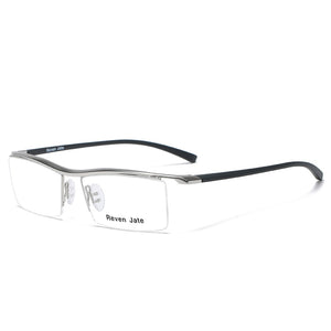 Browline Half Rim Alloy Metal Glasses Frame for Men Eyeglasses Cool Optical Eyewear Man Spectacles Prescription Frame