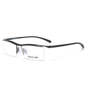 Browline Half Rim Alloy Metal Glasses Frame for Men Eyeglasses Cool Optical Eyewear Man Spectacles Prescription Frame