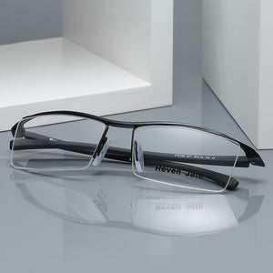 Browline Half Rim Alloy Metal Glasses Frame for Men Eyeglasses Cool Optical Eyewear Man Spectacles Prescription Frame