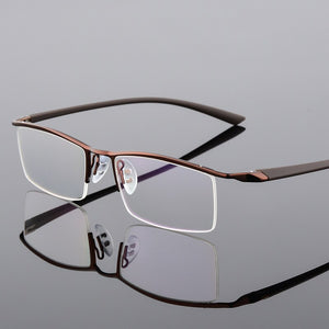 Browline Half Rim Metal Glasses Frame for Men Eyeglasses Cool Optical Eyewear Man Spectacles Prescription Frame 8190