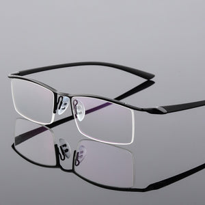 Browline Half Rim Metal Glasses Frame for Men Eyeglasses Cool Optical Eyewear Man Spectacles Prescription Frame 8190