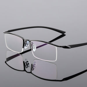 Browline Half Rim Metal Glasses Frame for Men Eyeglasses Cool Optical Eyewear Man Spectacles Prescription Frame 8190