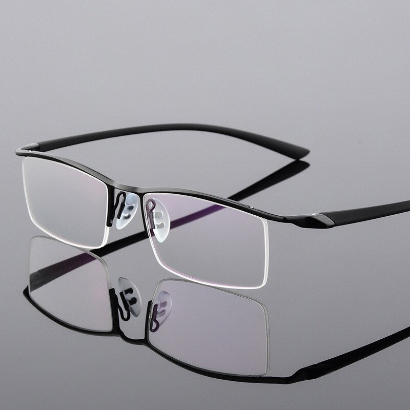 Browline Half Rim Metal Glasses Frame for Men Eyeglasses Cool Optical Eyewear Man Spectacles Prescription Frame 8190