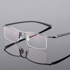 Browline Half Rim Metal Glasses Frame for Men Eyeglasses Cool Optical Eyewear Man Spectacles Prescription Frame 8190