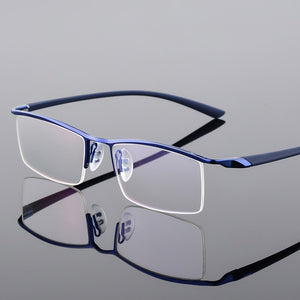 Browline Half Rim Metal Glasses Frame for Men Eyeglasses Cool Optical Eyewear Man Spectacles Prescription Frame 8190