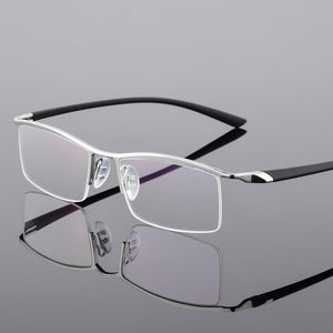 Browline Half Rim Metal Glasses Frame for Men Eyeglasses Cool Optical Eyewear Man Spectacles Prescription Frame 8190
